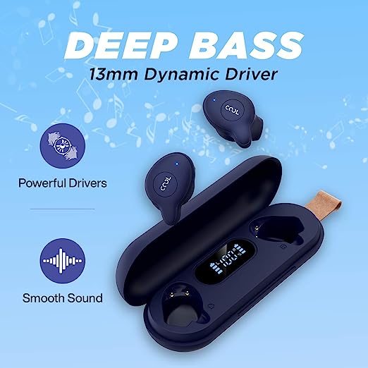 Coolpad Cool Bass Bluetooth Truly Wireless in Ear Earbuds with Mic (Blue) Coolpad Cool Bass Bluetooth Truly Wireless in Ear Earbuds with Mic (Blue)